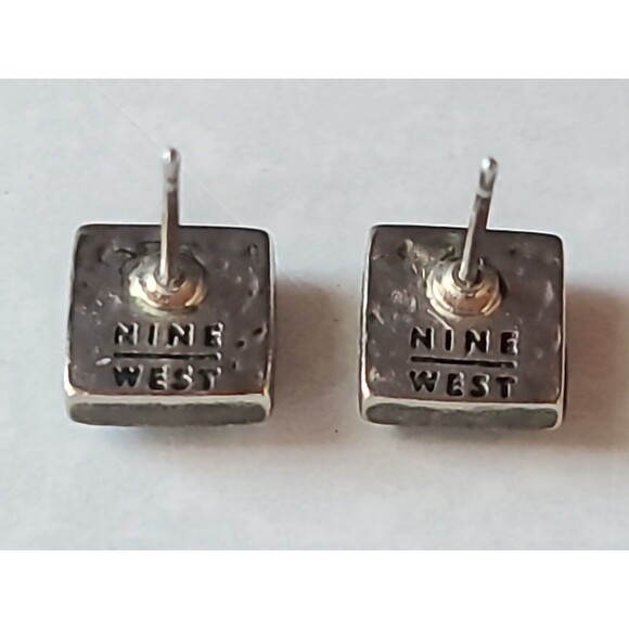 Vintage Nine West Beaded Square Shaped Stud Earrings - Picture 8 of 10